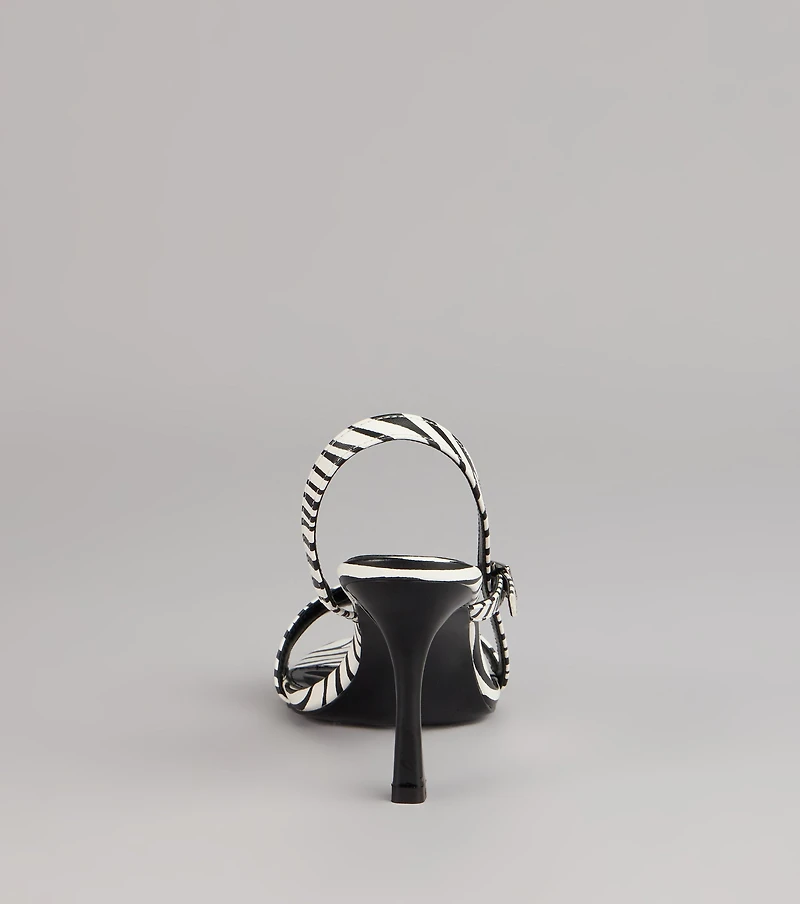 Wild Card Energy Zebra Slingback Heels