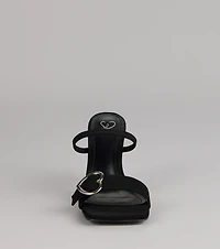 Love At First Step Heart Buckle Stiletto Mules