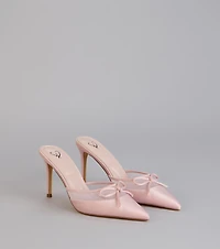 Dressed Up Satin Bow Heels