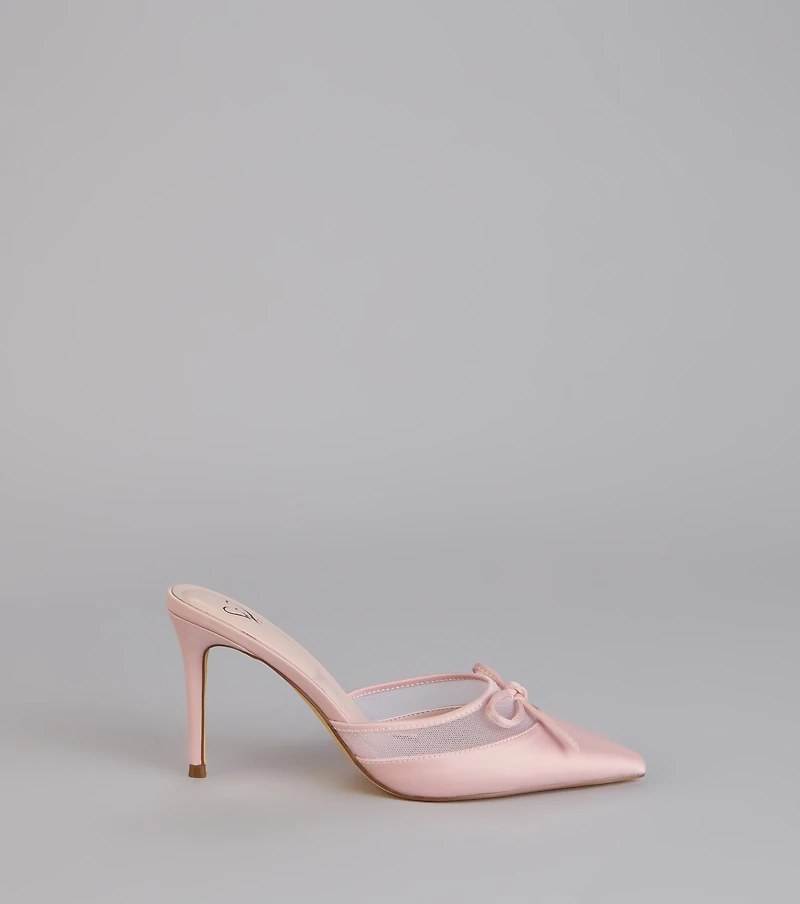 Dressed Up Satin Bow Heels