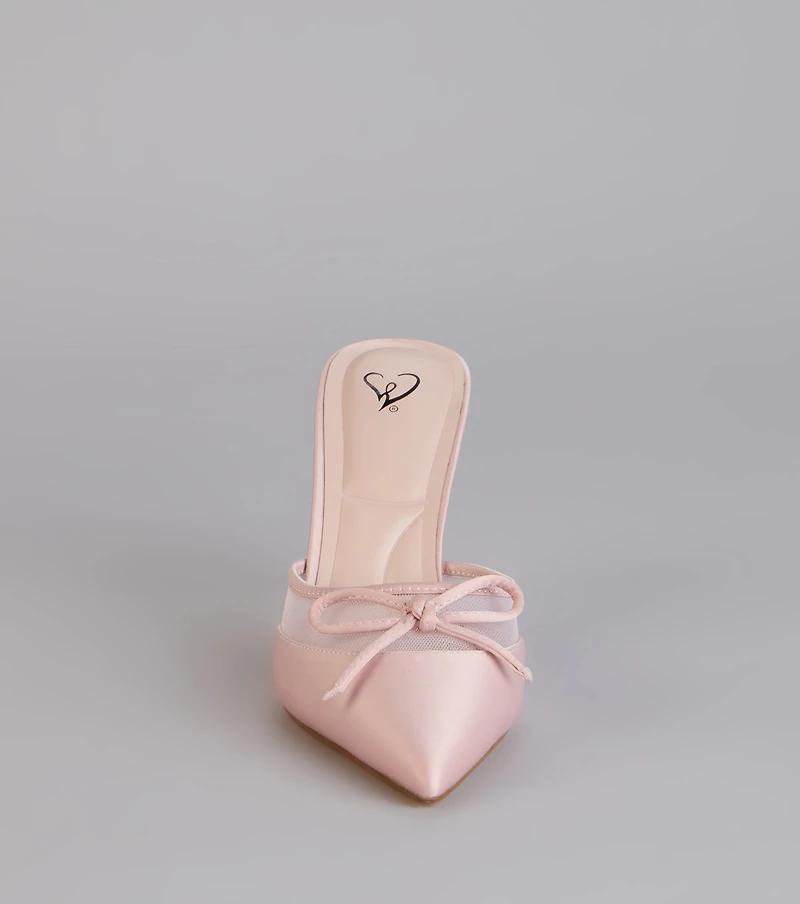 Dressed Up Satin Bow Heels