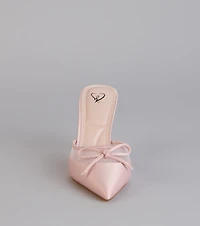 Dressed Up Satin Bow Heels