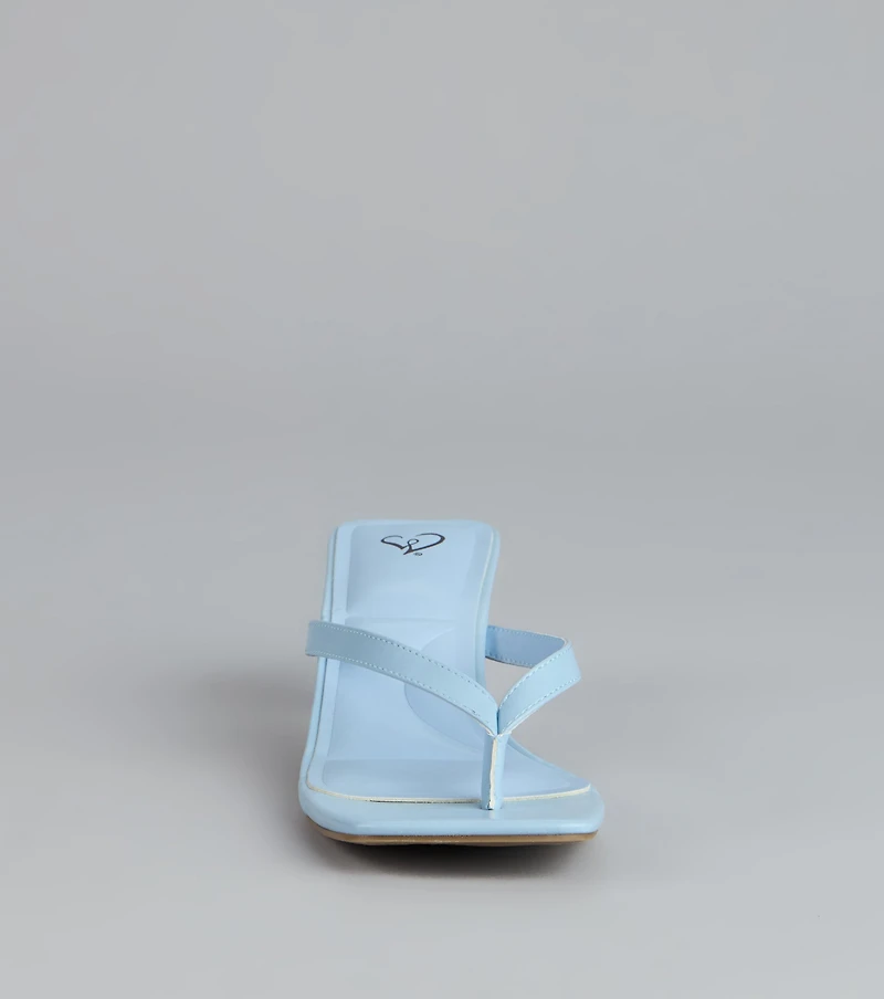 Feeling Chic Thong Square Toe Heels
