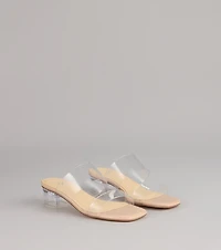 Barely There Plans Clear Strap Block Heels