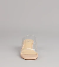 Barely There Plans Clear Strap Block Heels