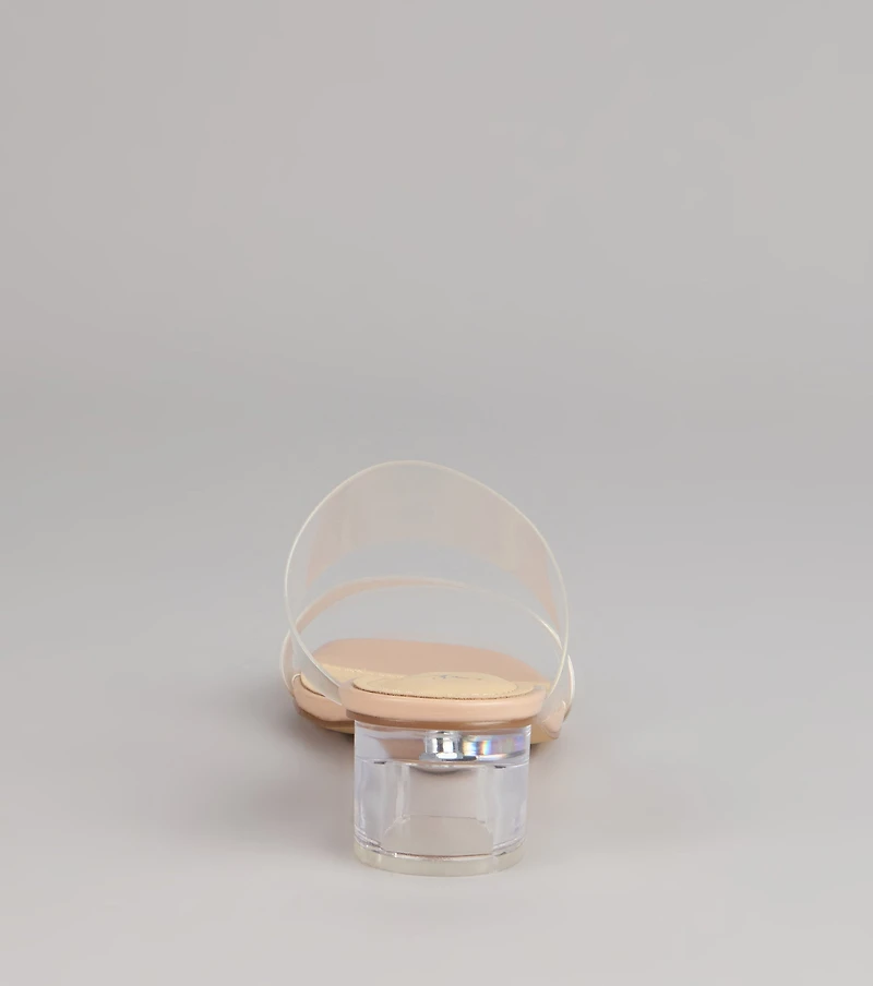 Barely There Plans Clear Strap Block Heels