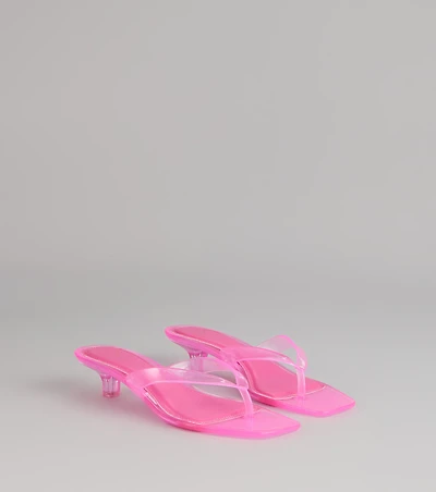 Clear Choice Jelly Thong Kitten Heels