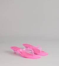 Clear Choice Jelly Thong Kitten Heels