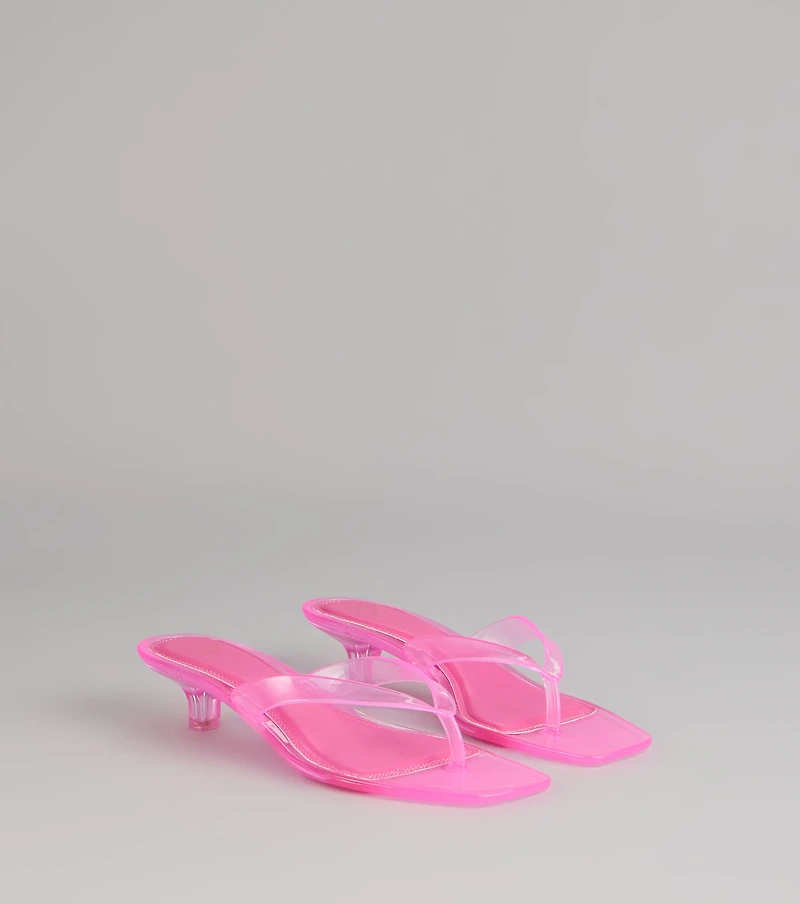 Clear Choice Jelly Thong Kitten Heels