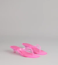 Clear Choice Jelly Thong Kitten Heels