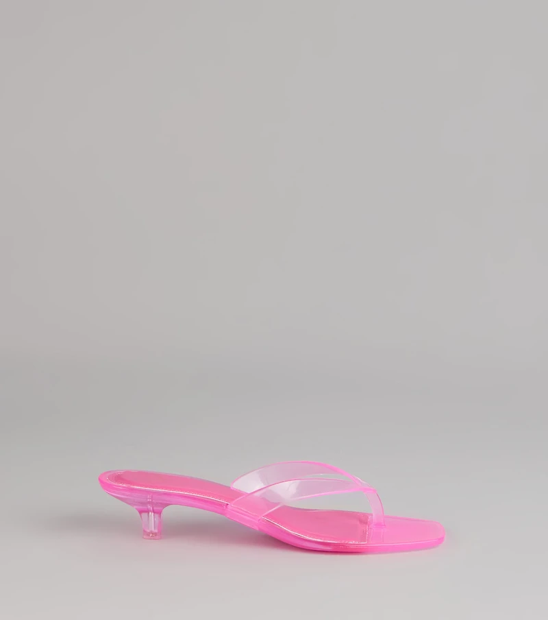 Clear Choice Jelly Thong Kitten Heels