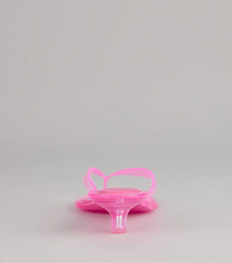Clear Choice Jelly Thong Kitten Heels