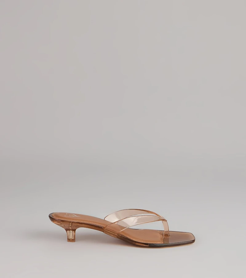 Clear Choice Jelly Thong Kitten Heels