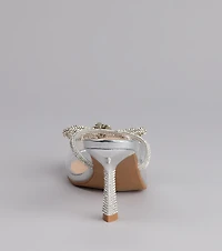 All About Glamour Rhinestone Bow Heels