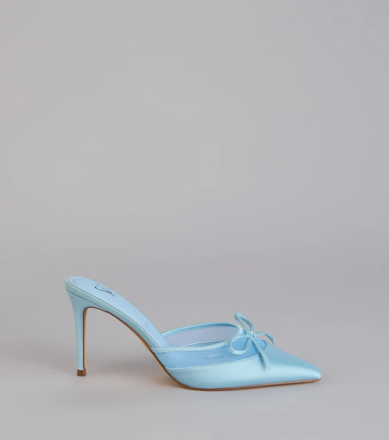 Dressed Up Satin Bow Heels