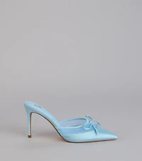 Dressed Up Satin Bow Heels