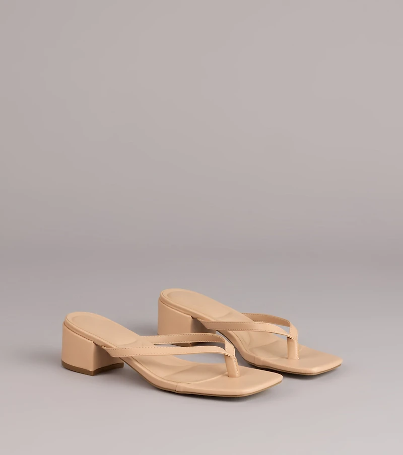 Easy Chic Thong Block Heels