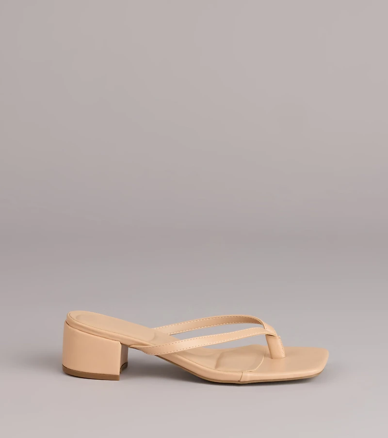 Easy Chic Thong Block Heels