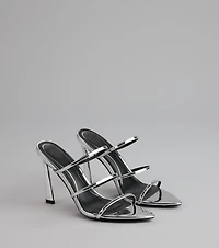 Glow Up Metallic Strappy Stiletto Heels