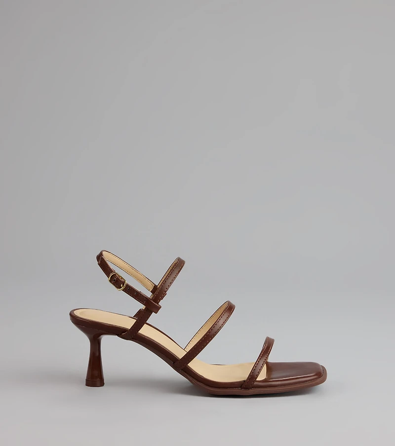 On Point Strappy Sling-Back Stiletto Heels