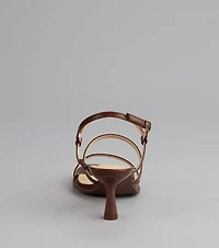 On Point Strappy Sling-Back Stiletto Heels