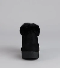 Fuzzy Feel Chunky Clog Mules