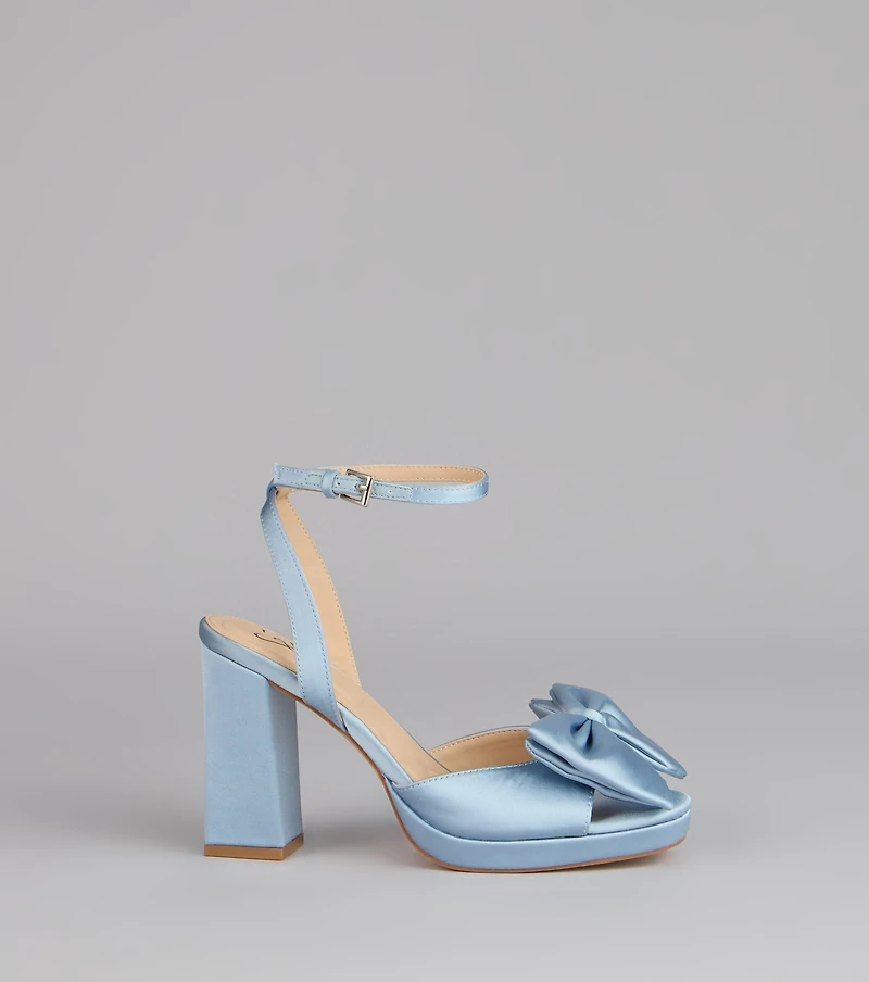 Put A Bow on It Satin Heels