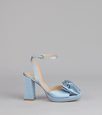 Put A Bow on It Satin Heels
