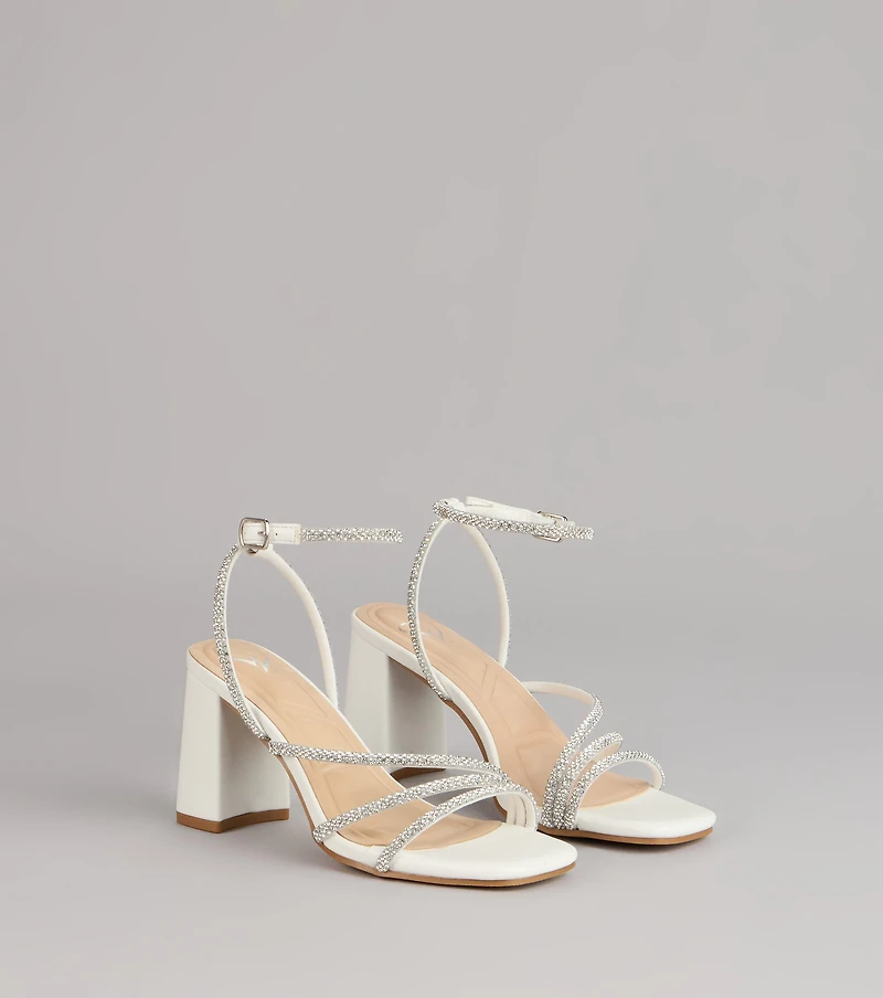 Crystal Hour Strappy Block Heels