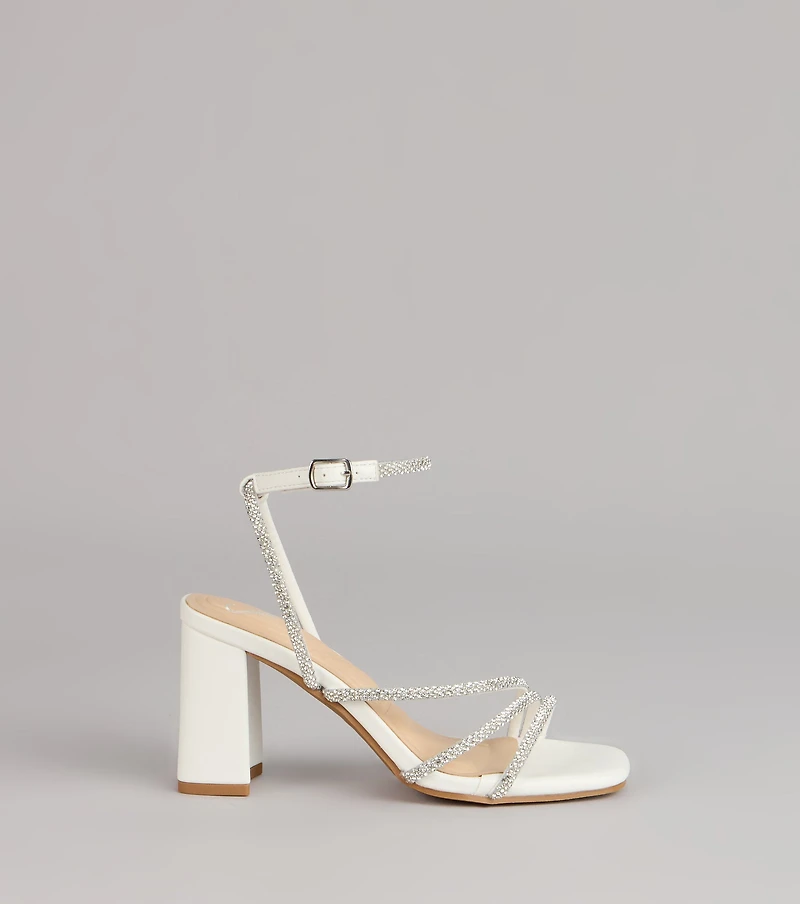 Crystal Hour Strappy Block Heels