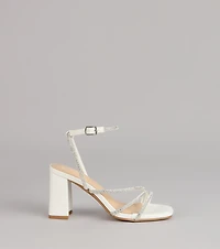 Crystal Hour Strappy Block Heels