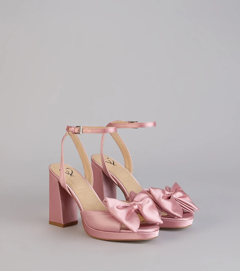 Put A Bow on It Satin Heels