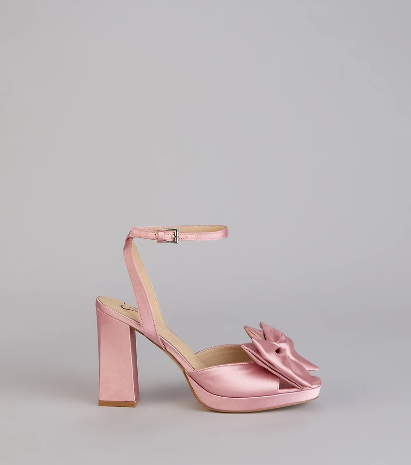 Put A Bow on It Satin Heels