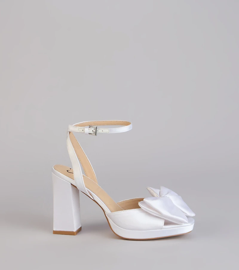 Put A Bow on It Satin Heels