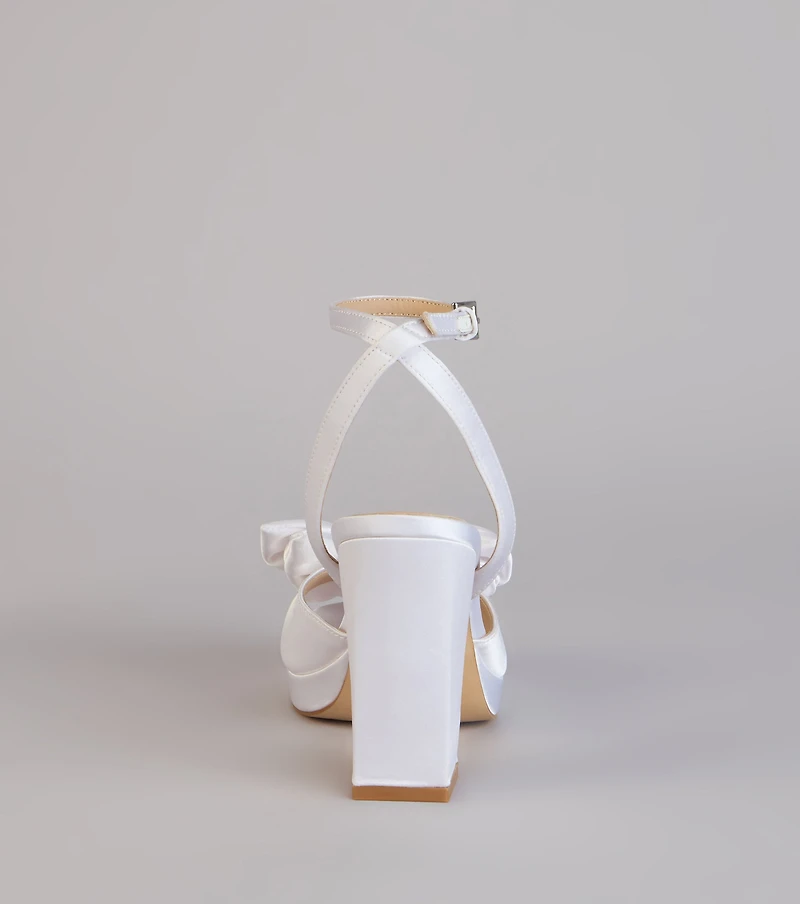 Put A Bow on It Satin Heels