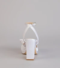 Put A Bow on It Satin Heels