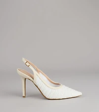 Sheer Chic Tulle Sling-Back Pumps
