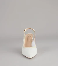 Sheer Chic Tulle Sling-Back Pumps