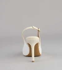 Sheer Chic Tulle Sling-Back Pumps