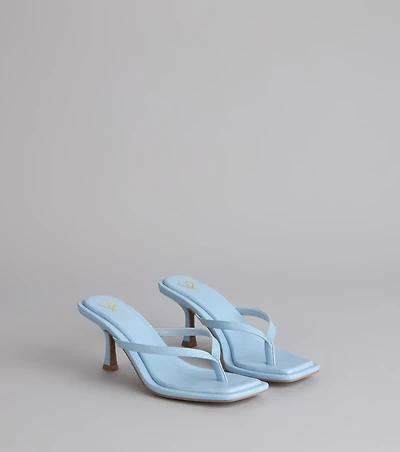 Chic Step Thong Kitten Heel Sandals