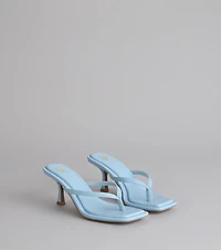 Chic Step Thong Kitten Heel Sandals