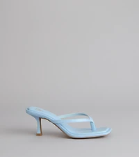 Chic Step Thong Kitten Heel Sandals