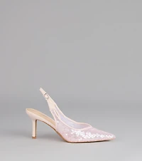 Shimmer Point Slingback Pumps