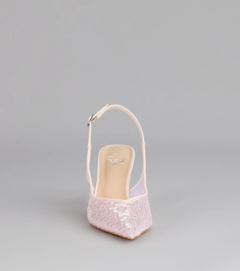 Shimmer Point Slingback Pumps