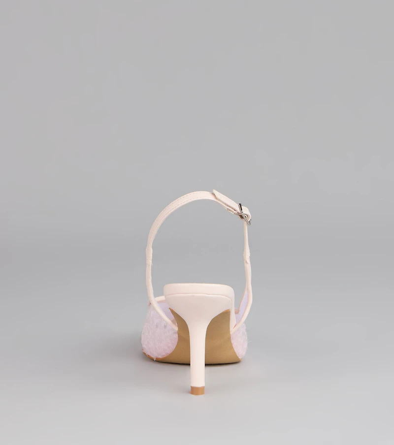 Shimmer Point Slingback Pumps