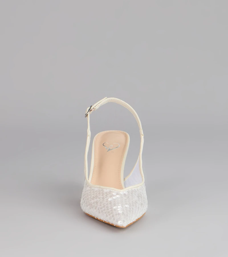 Shimmer Point Slingback Pumps