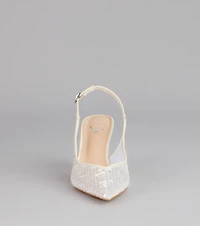 Shimmer Point Slingback Pumps
