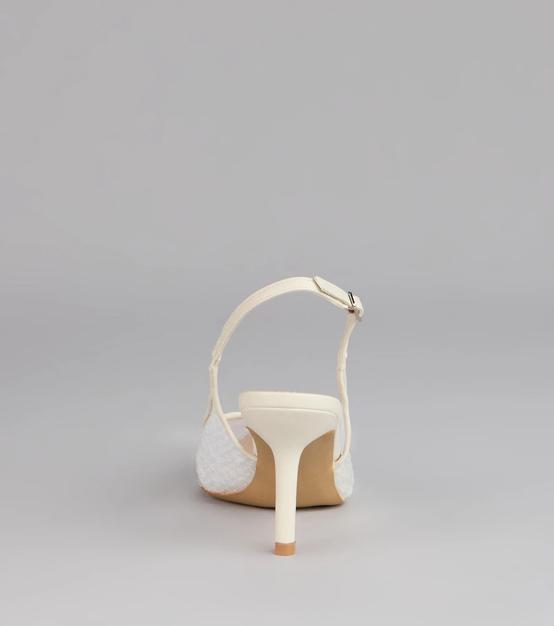 Shimmer Point Slingback Pumps