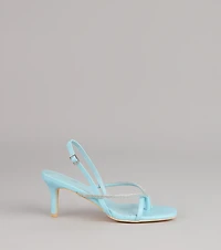 Icy Plans Rhinestone Thong Slingback Heels