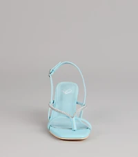 Icy Plans Rhinestone Thong Slingback Heels